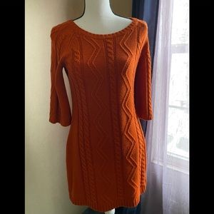 Orange Sweater Dress